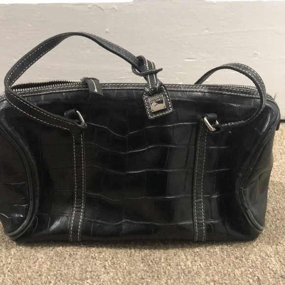 Black leather croc Dooney & Burke puede - Picture 2 of 8